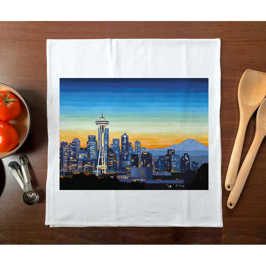 Seattle Skyline & Mt. Rainier Towel