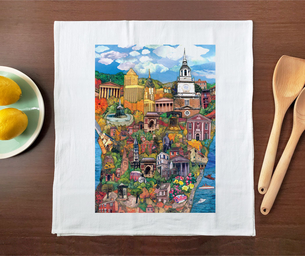 Philly Cityscape Tea Towel