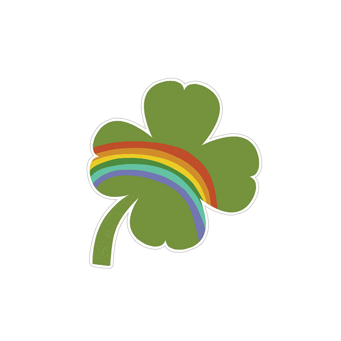 Rainbow Shamrock Vinyl Sticker
