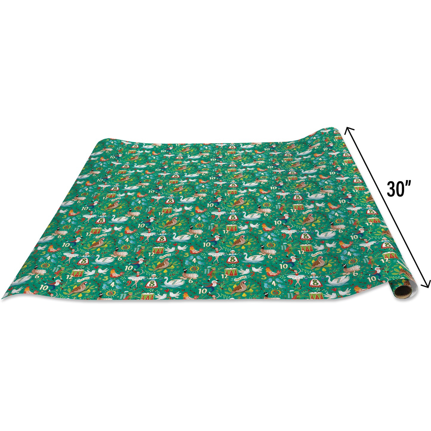 12 Days of Christmas Jumbo Holiday Gift Wrap, 2 Rolls