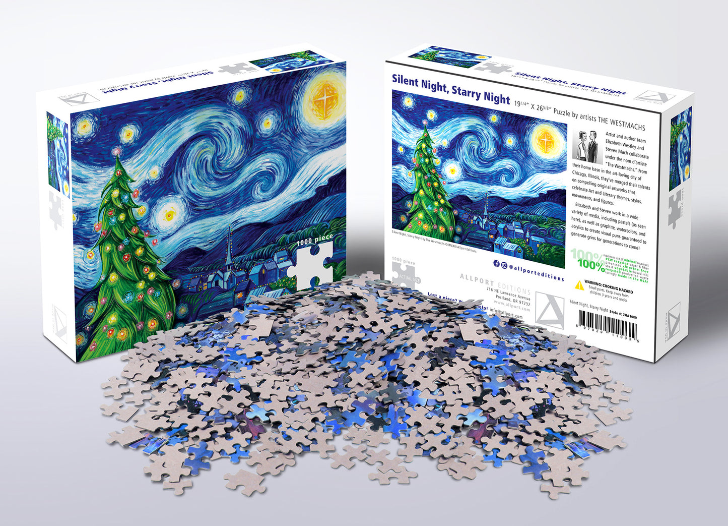 Silent Night, Starry Night Puzzle - 1000pc