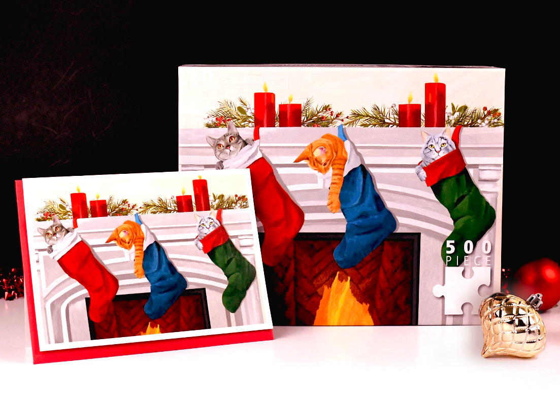 Stocking Cats Holiday Cards