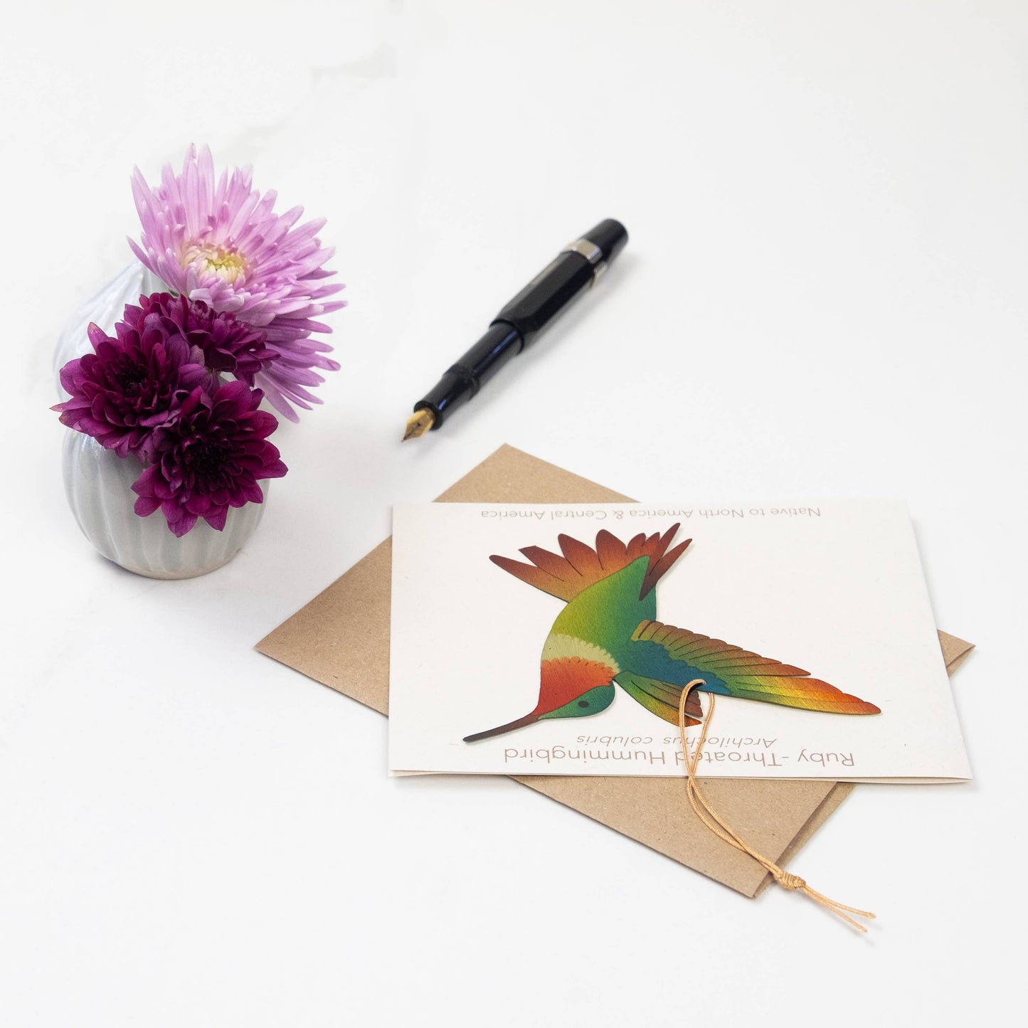 Ruby-Throated Hummingbird Ornament + Notecard