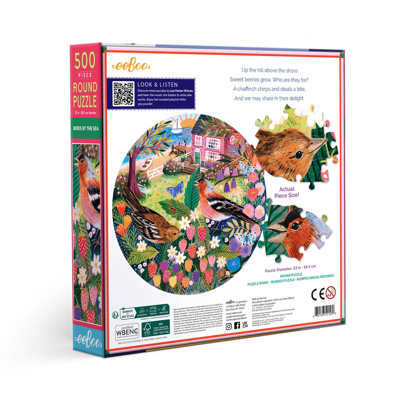 Birds by the Sea 500 Piece Round Puzzle