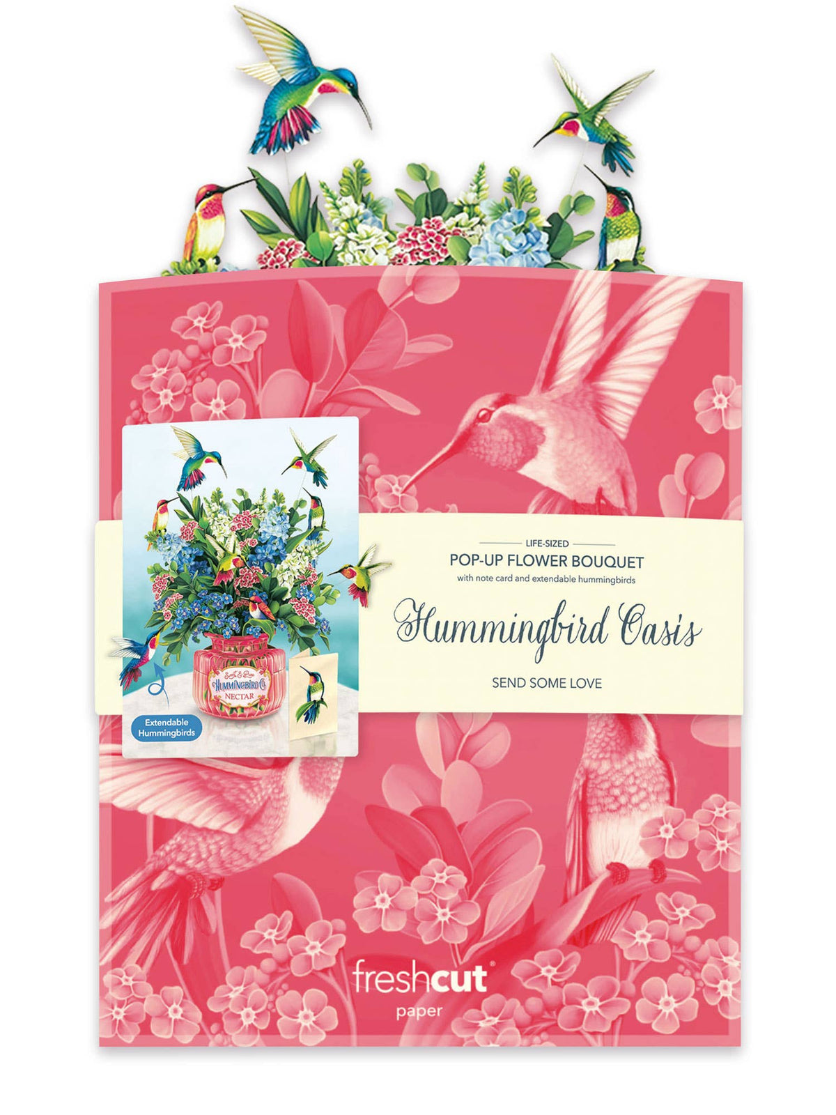 Hummingbird Oasis Blank Pop-Up Card