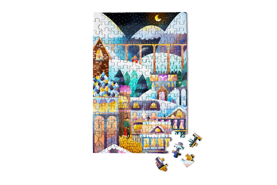 Alpine Village Holiday Micro Puzzle - 150pc