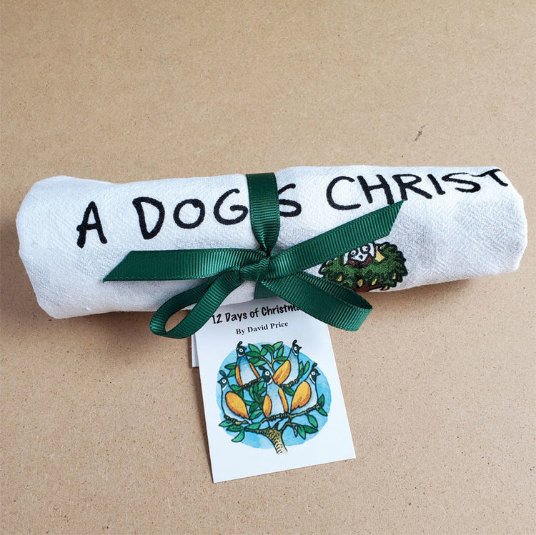 Dog's Christmas Tea Towel