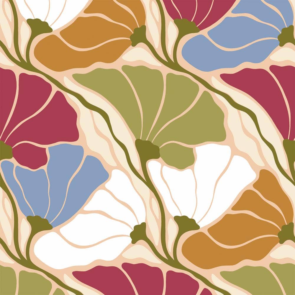 Eugenie Muted Floral Beverage Napkins