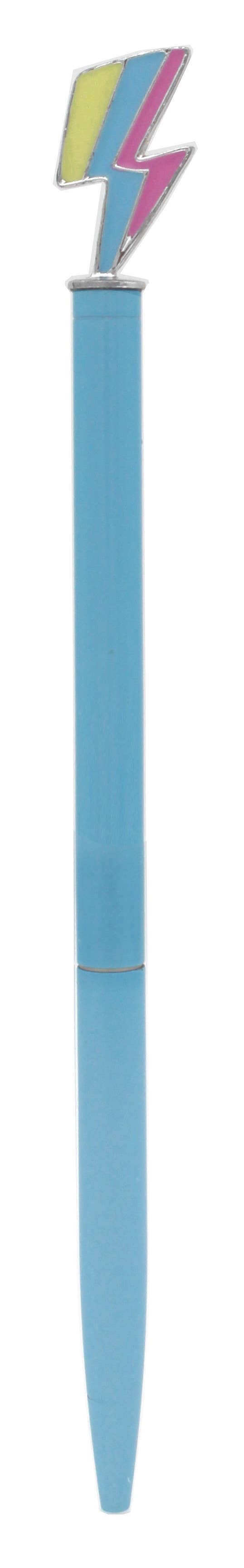 Blue Enamel Lightning Bolt Charm Pen