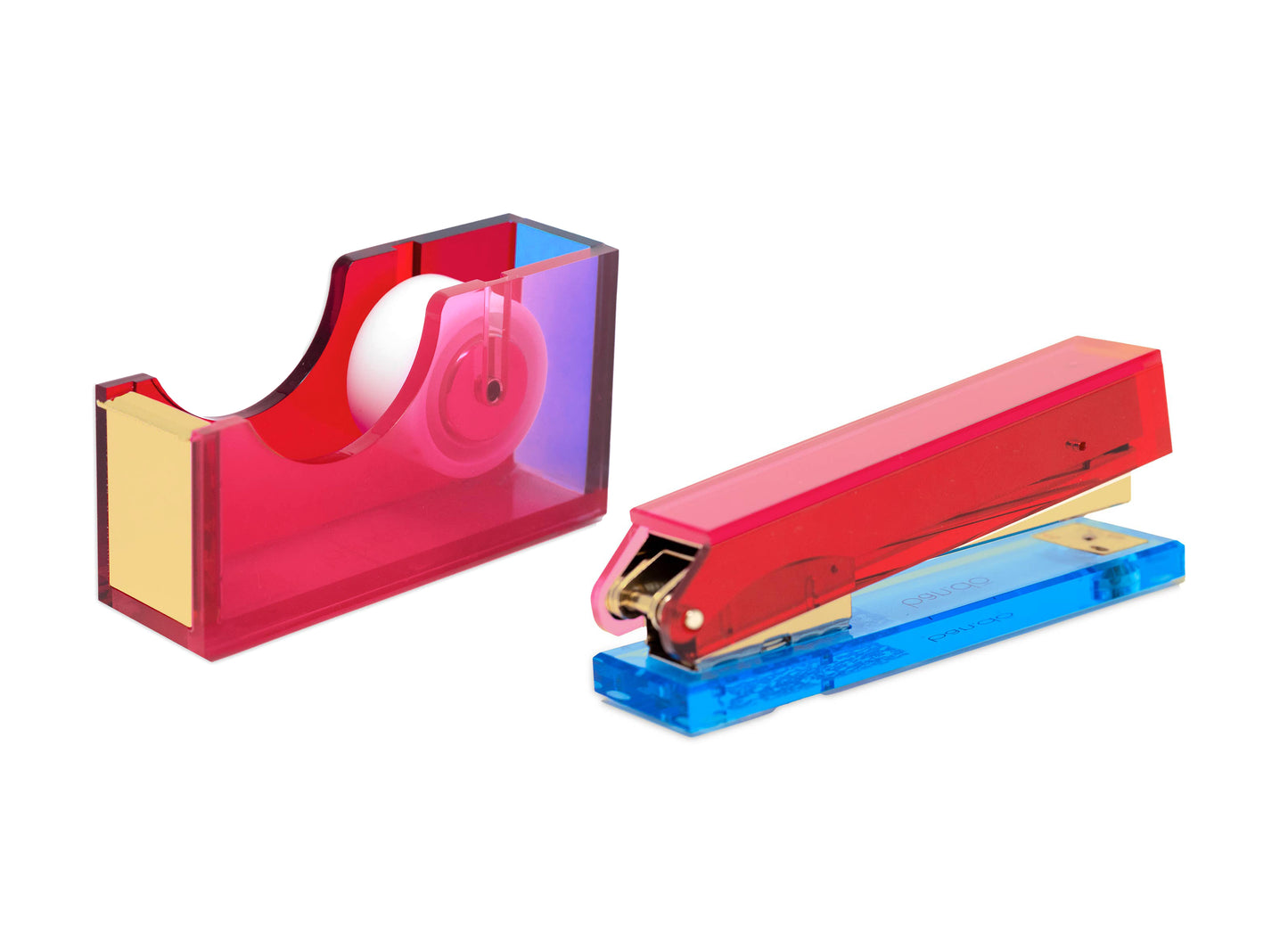 Colorblock Set: Stapler & Tape Dispenser Duo