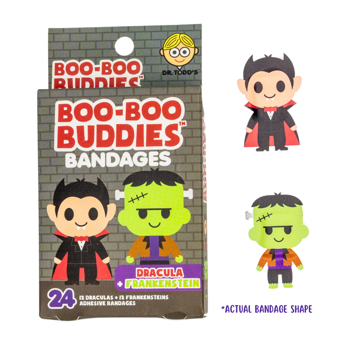 Dracula & Frankenstein Shaped Kids Bandages