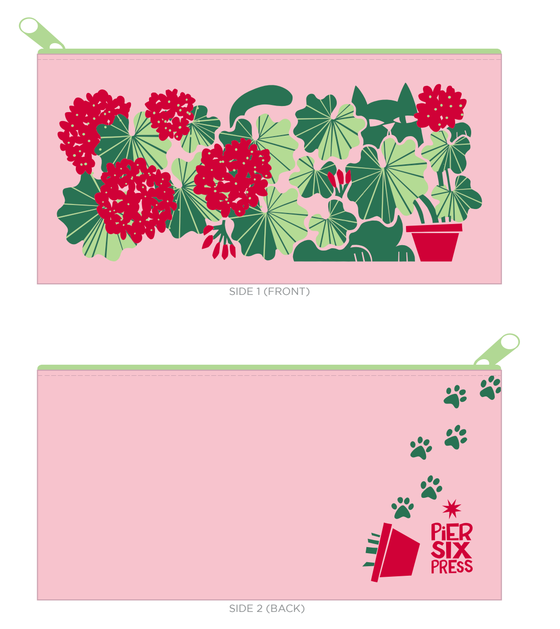 Houseplant & Cat Canvas Pencil Pouch