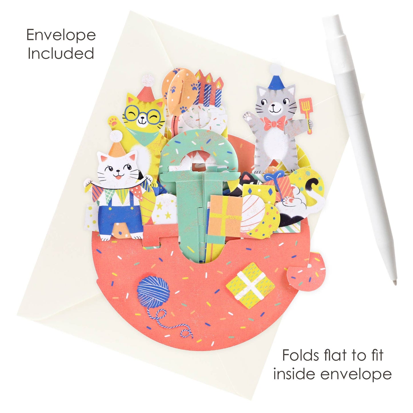 3D Pop-Up Pirouette Cats Birthday Card