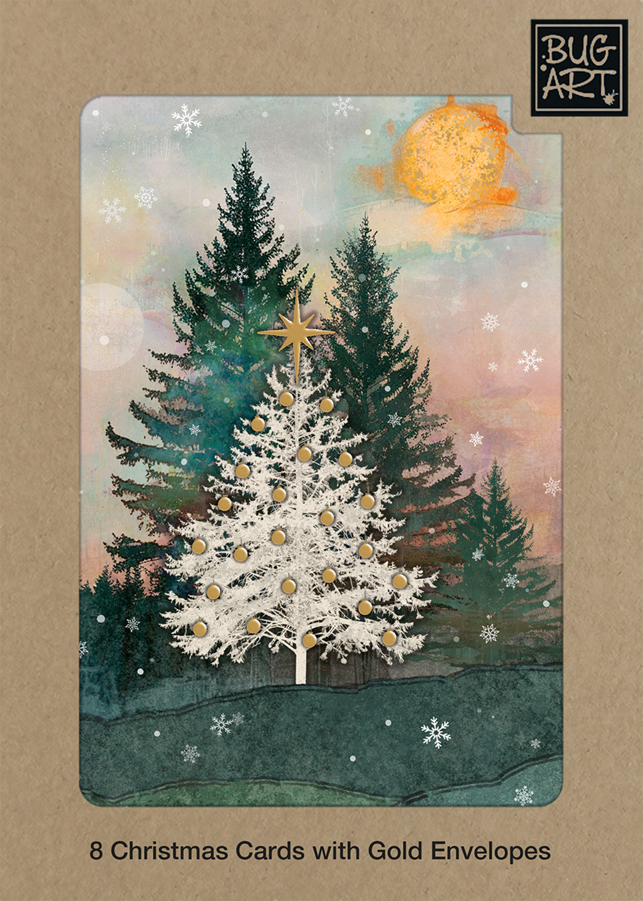 White Fir Tree Holiday Card