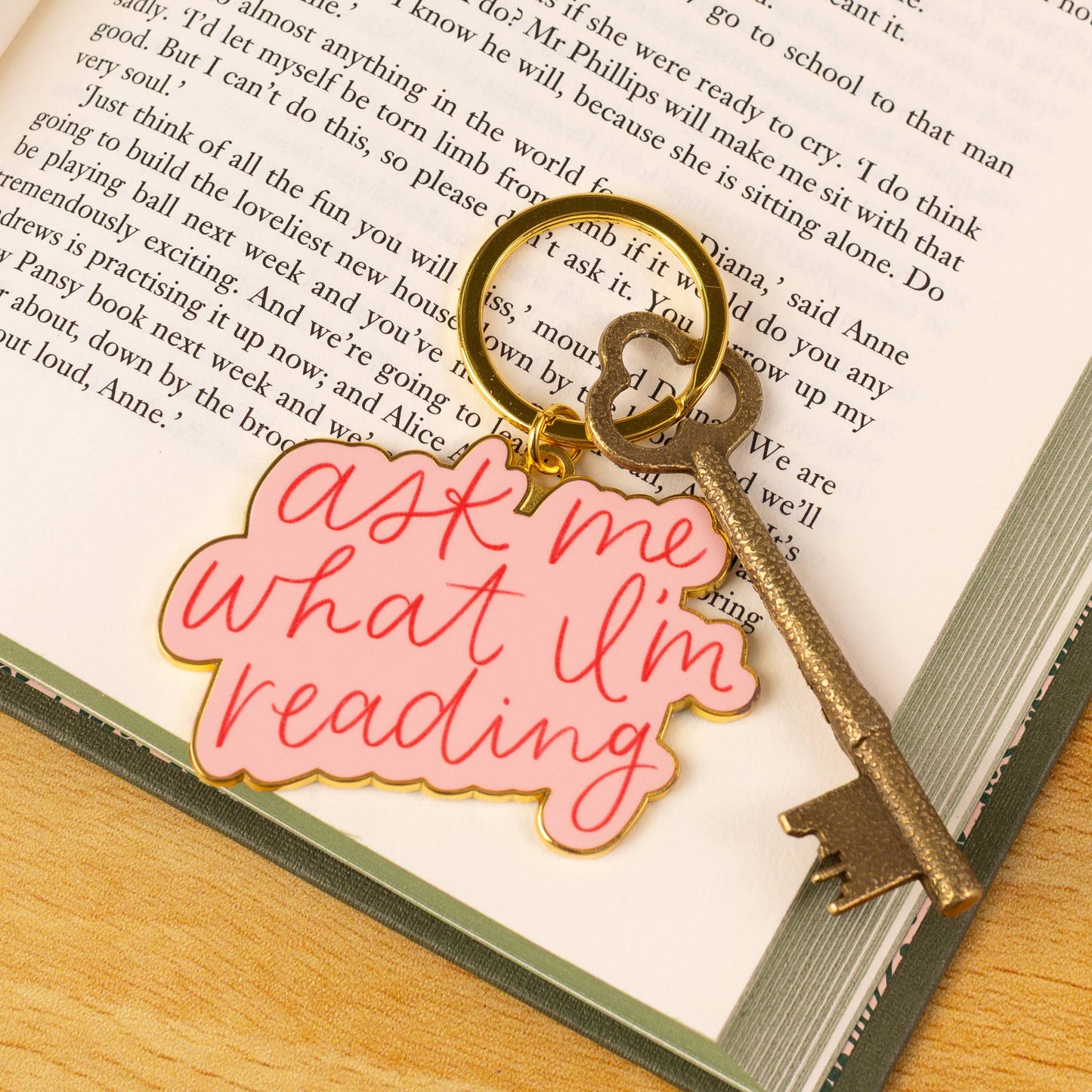 Ask Me What I'm Reading Metal Keychain