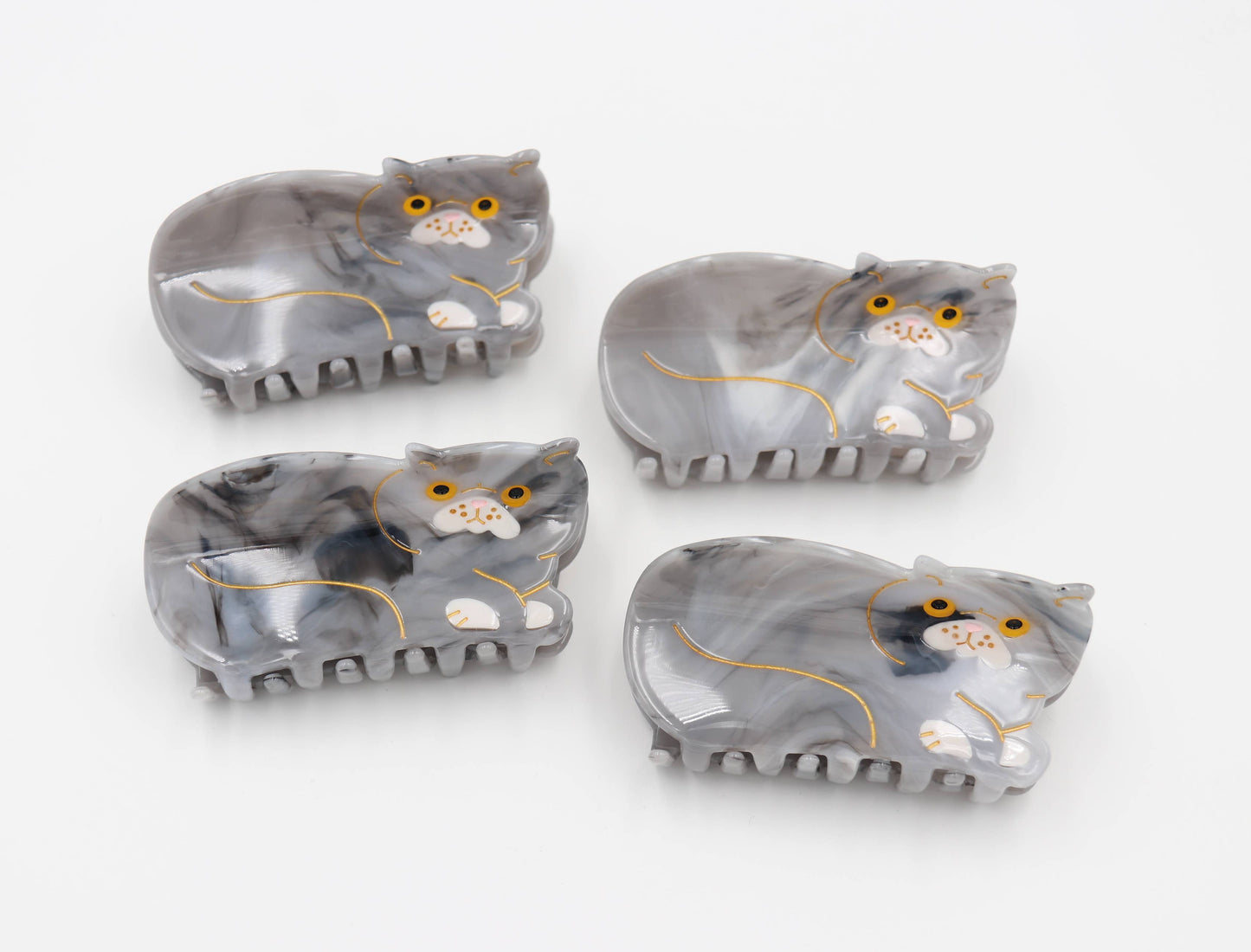 Grey Kitty Cat Hair Clip