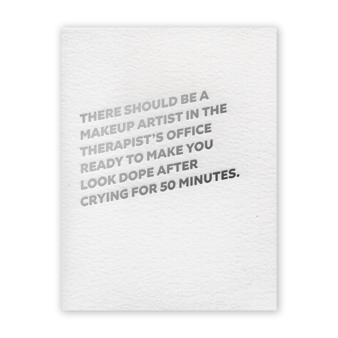 Therapist Makeup Artist Blank Card