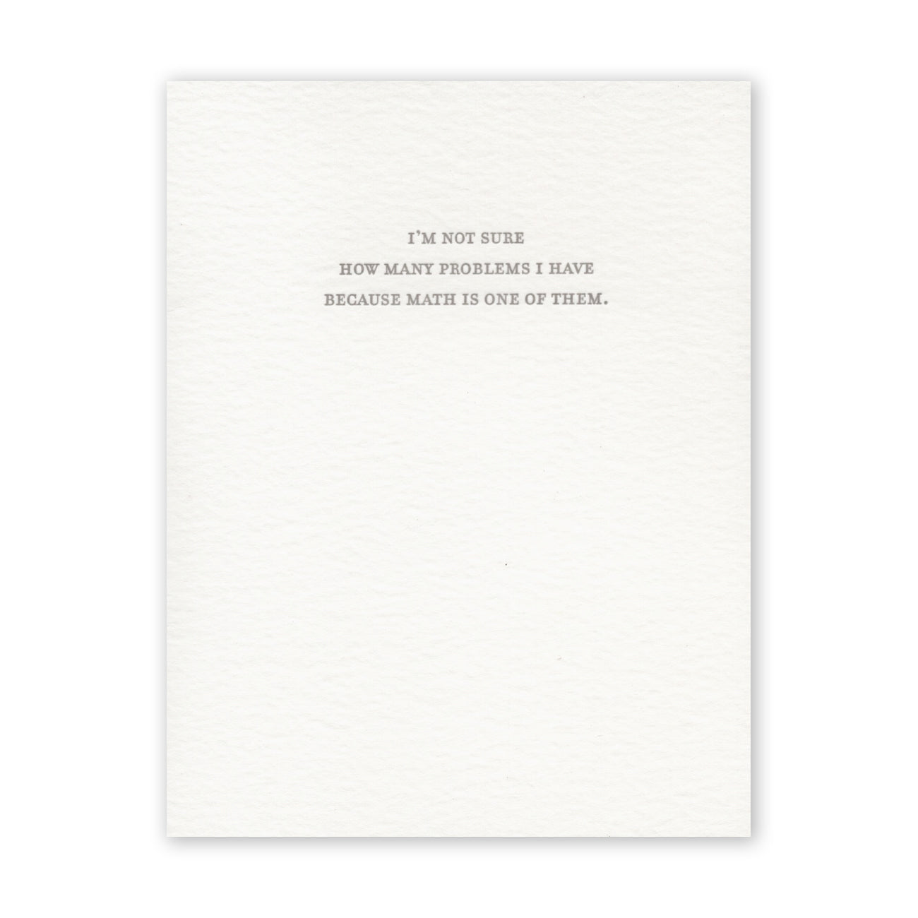 Math Problems Blank Card