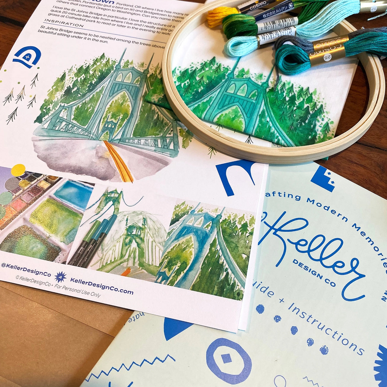 St. Johns Bridge Embroidery Kit