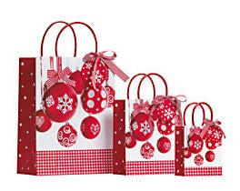 Red Baubles Holiday Large Gift Bag