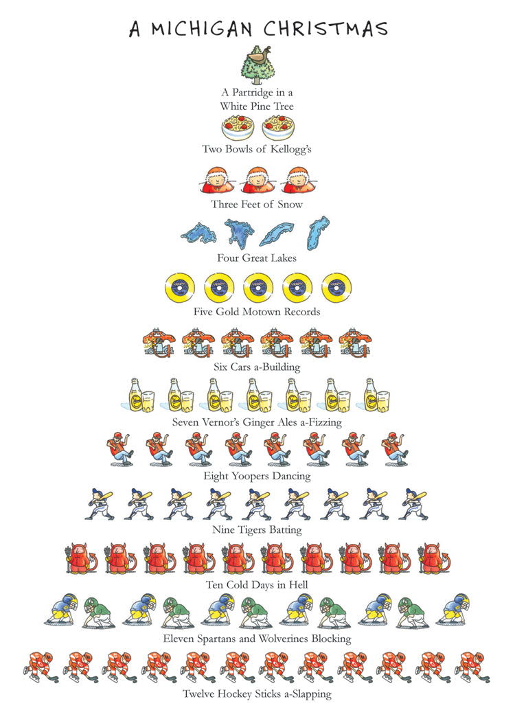 Michigan Christmas 12-Days Holiday Cards