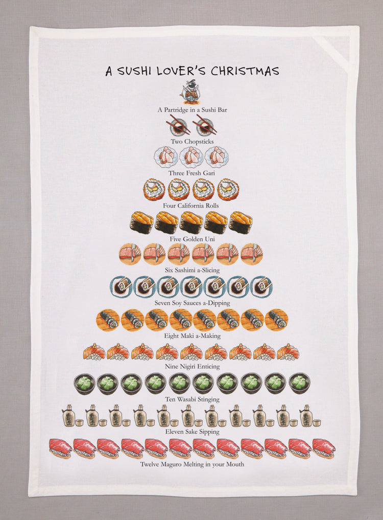 Sushi Lover's Christmas Towel
