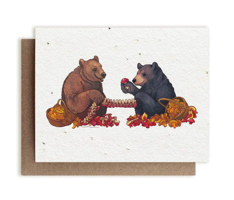 Bears & Mushrooms Plantable Herb Seed Card