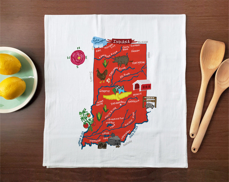 Hello: Indiana Tea Towel