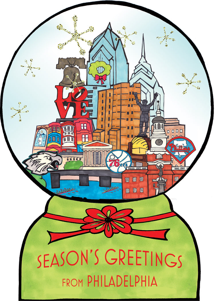 Philly Snowglobe Holiday Card