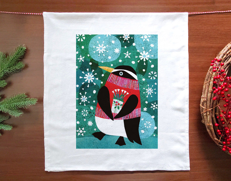 Penguin Sweater Holiday Tea Towel