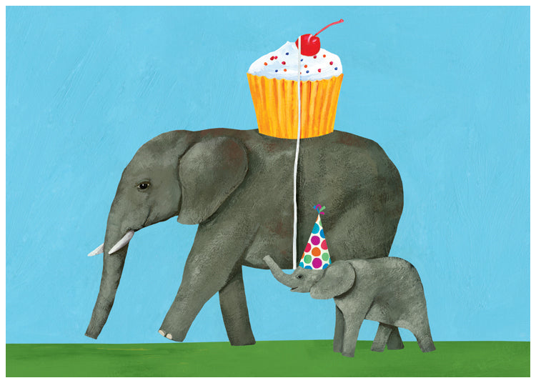 Elephant Party Birthday Card
