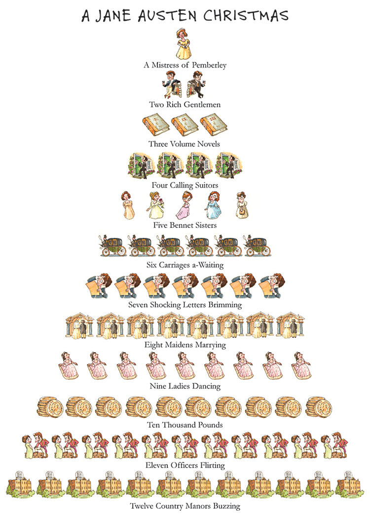 Jane Austen Christmas 12-Days Holiday Cards