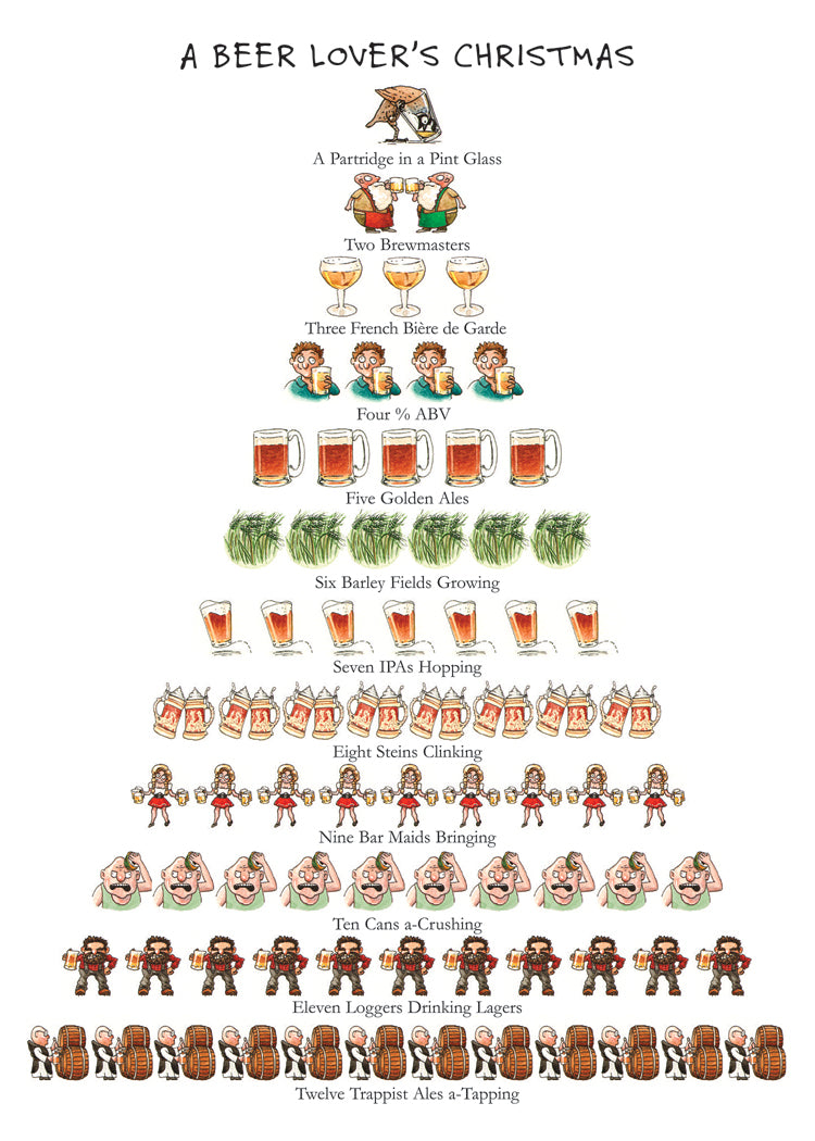 Beer Lover's Christmas 12-Days Holiday Cards