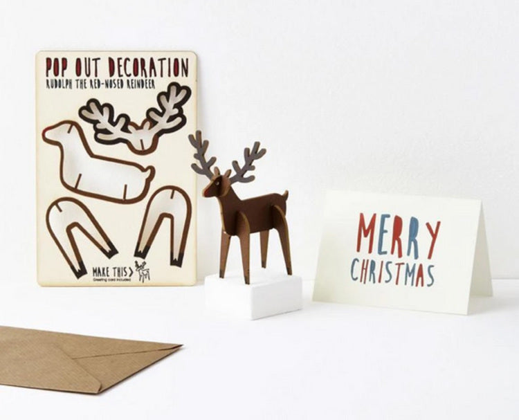 Reindeer Pop Out Card
