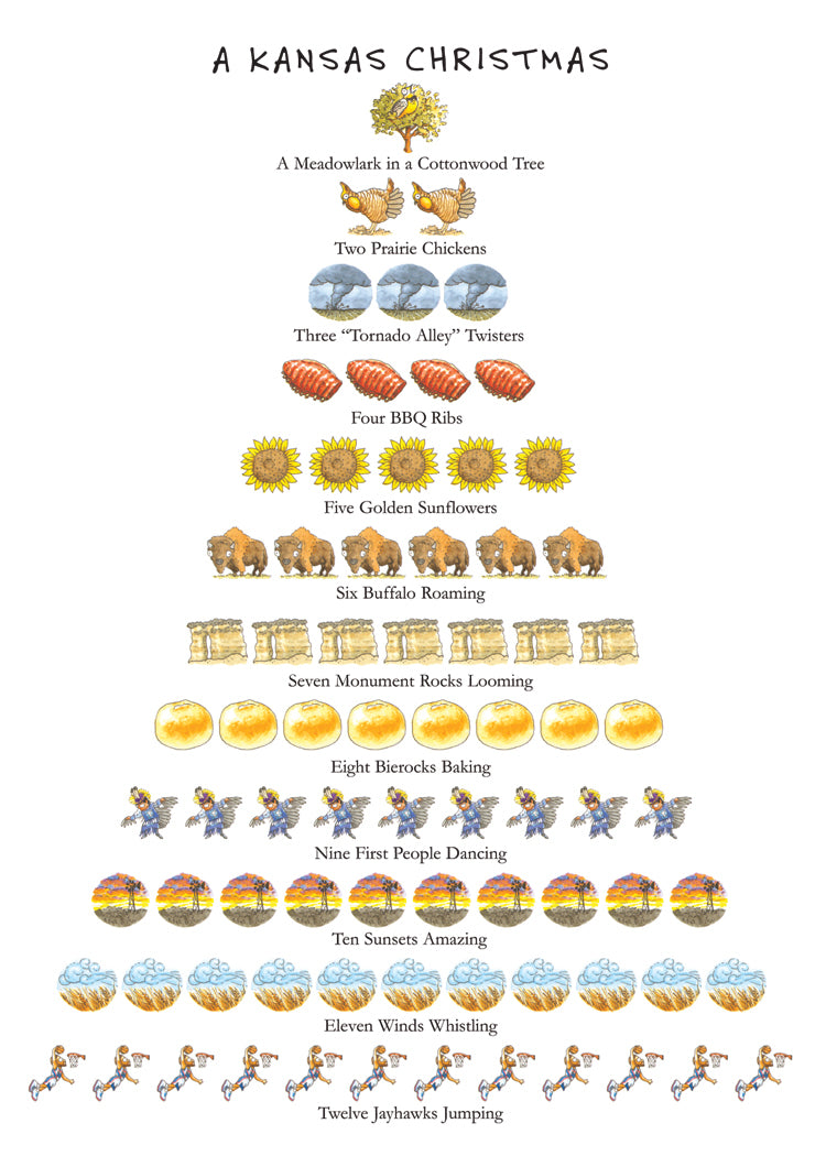 Kansas Christmas 12-Days Holiday Cards