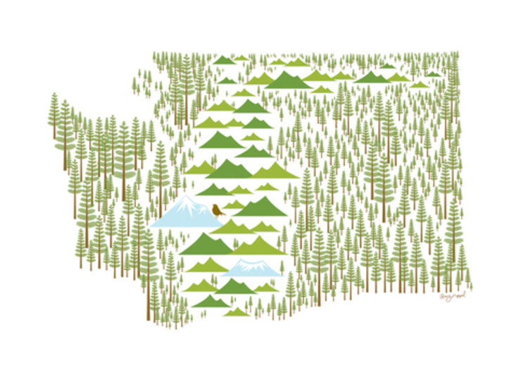Washington in Western Hemlock Blank Card