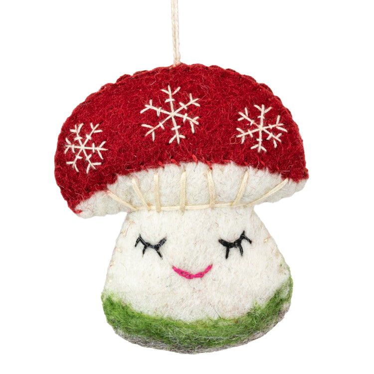 Felted Snowflake Mushroom Ornament Allport Editions felted-snowflake-mushroom-ornament-allport-editions