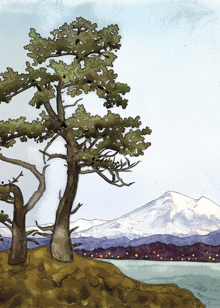 Tree with Mountain View Holiday Cards