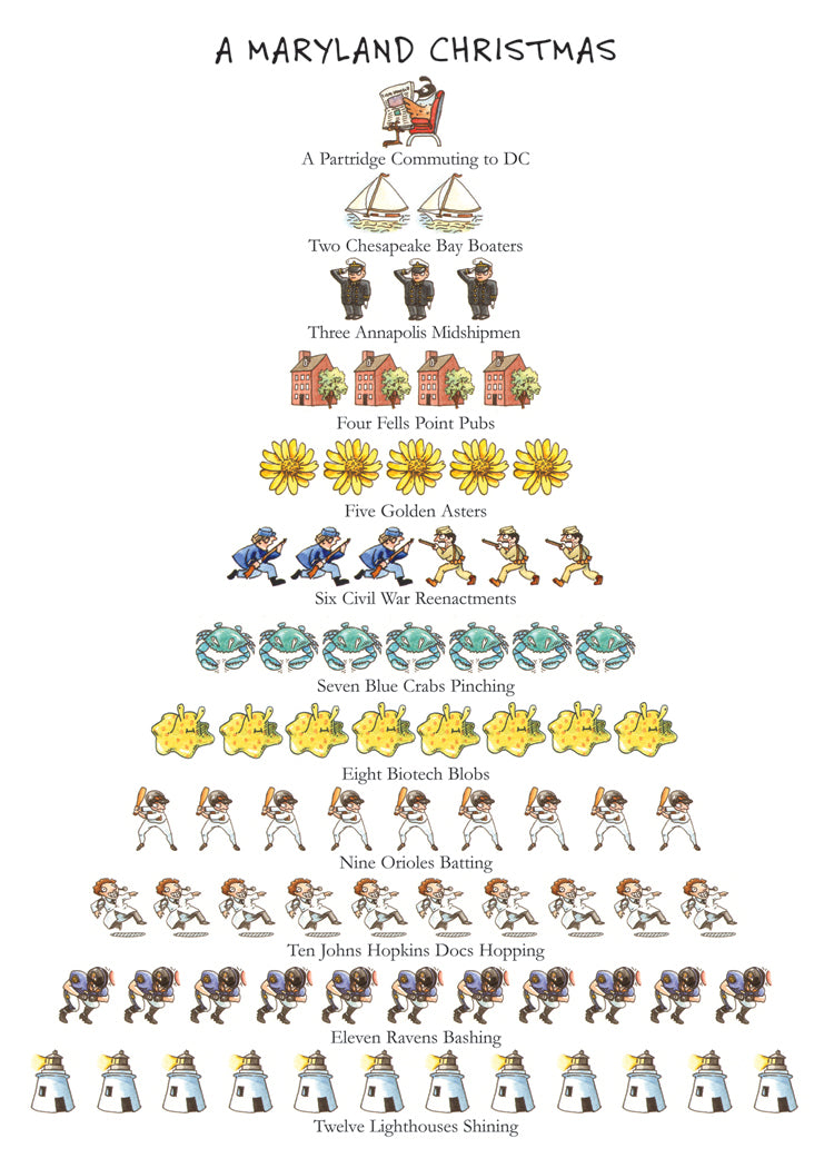 Maryland Christmas 12-Days Holiday Cards