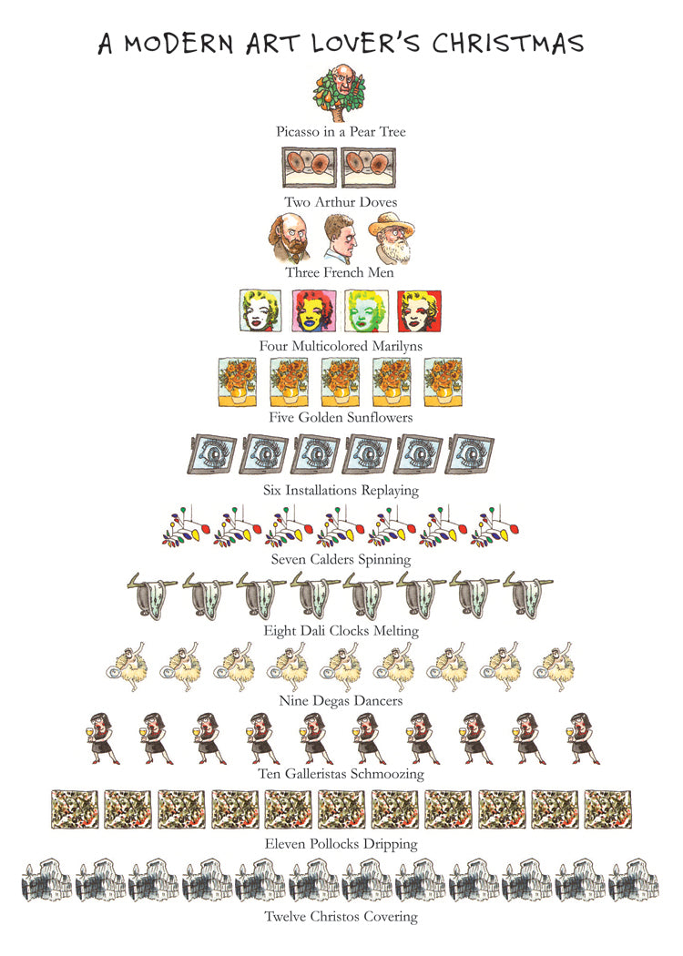 Modern Art Lover's Christmas 12-Days Holiday Cards