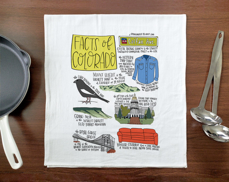 State Facts: Colorado Tea Towel