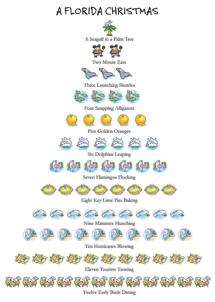 Florida Christmas 12-Days Holiday Cards
