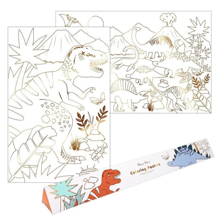 Dinosaur Gold Foil Coloring Posters