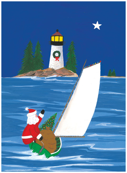 Santa's Sailboat Holiday Card