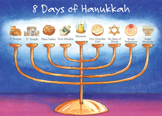 8 Days of Hanukkah Holiday Card