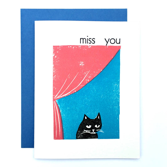 Miss You Cat Card