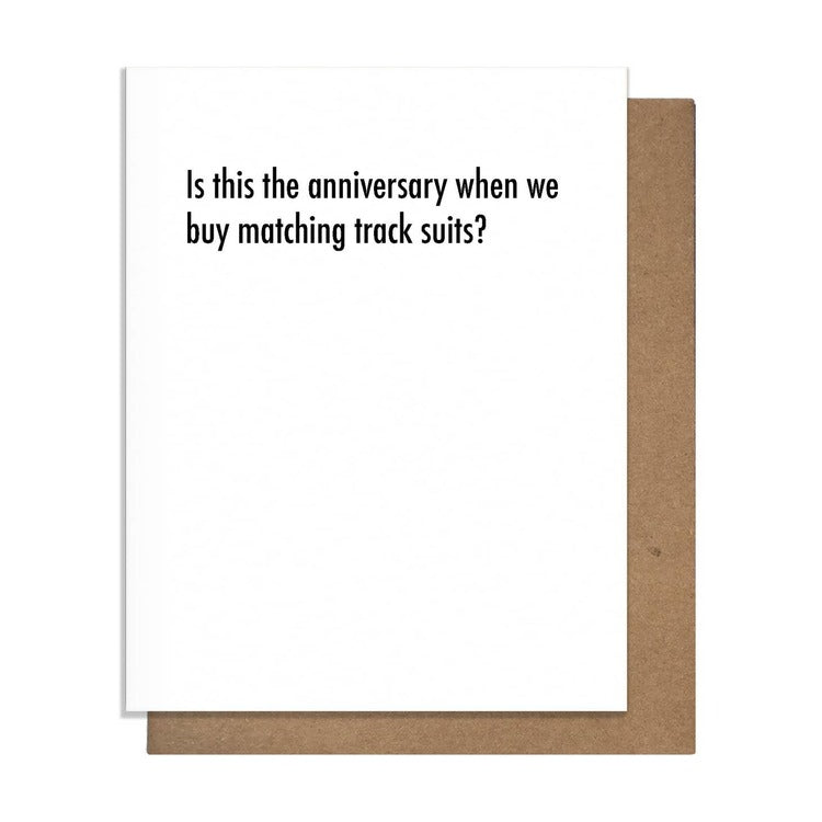 Matching Track Suits Anniversary Card