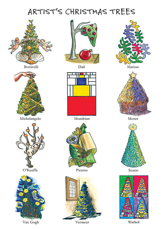 Artist Christmas Trees Holiday Card