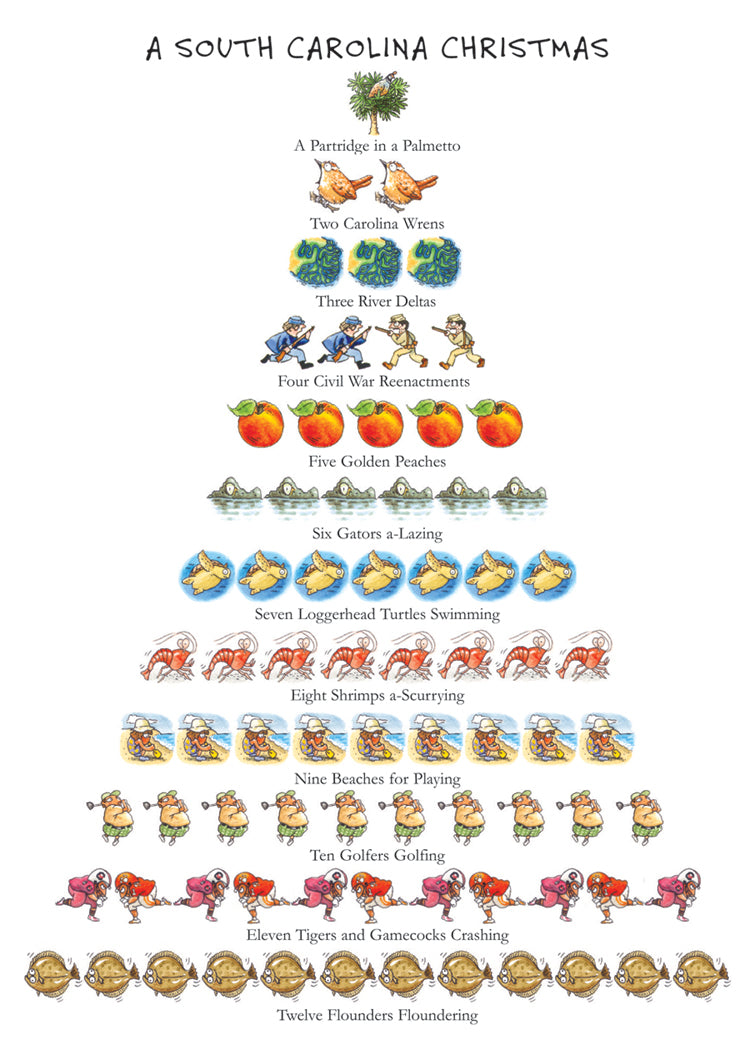 South Carolina Christmas 12-Days Holiday Cards