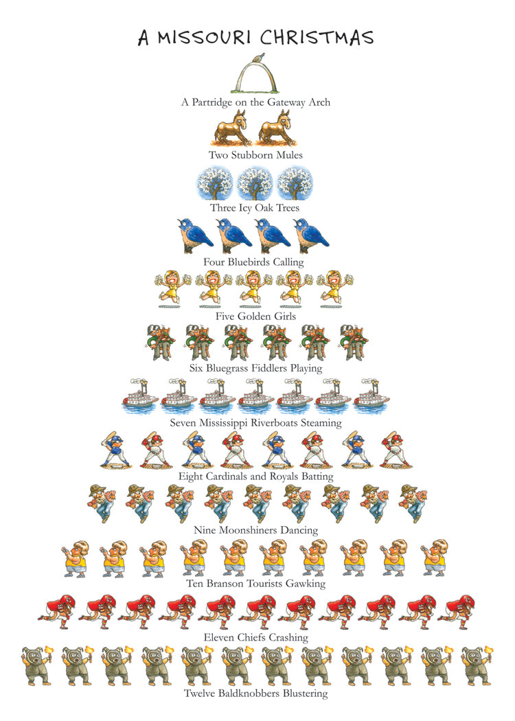 Missouri Christmas 12-Days Holiday Cards